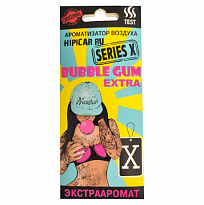 Ароматизатор картонный подвесной КОНТЕКС HIPICAR серия X "BUBBLE GUM-ЭКСТРА" с тестером аромата